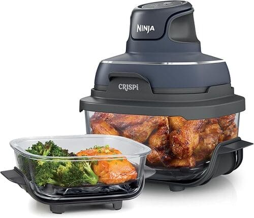Ninja Crispi 4-in-1 Glass Air Fryer, 450°F, 4-Qt & 6-Cup Containers