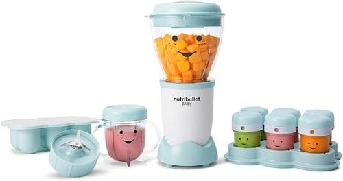 NutriBullet NBY-50100 Baby Food Maker System, 32 oz, White/Blue/Clear