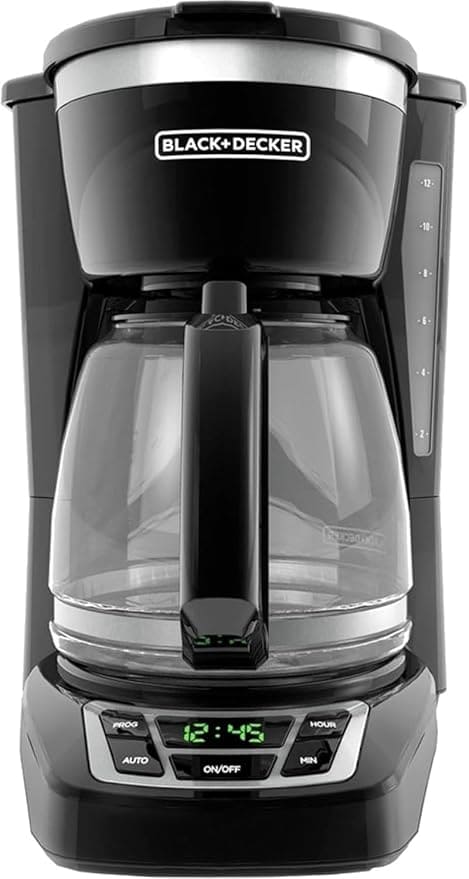 BLACK+DECKER 12-Cup Programmable Coffee Maker, Black.