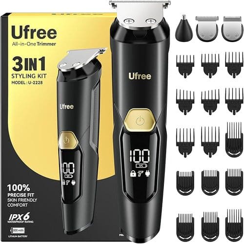Ufree Beard Trimmer Kit for Men, Waterproof, USB-C